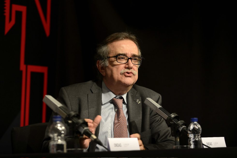Josep María Martí, secretario general de los Premios Ondas, durante la rueda de prensa