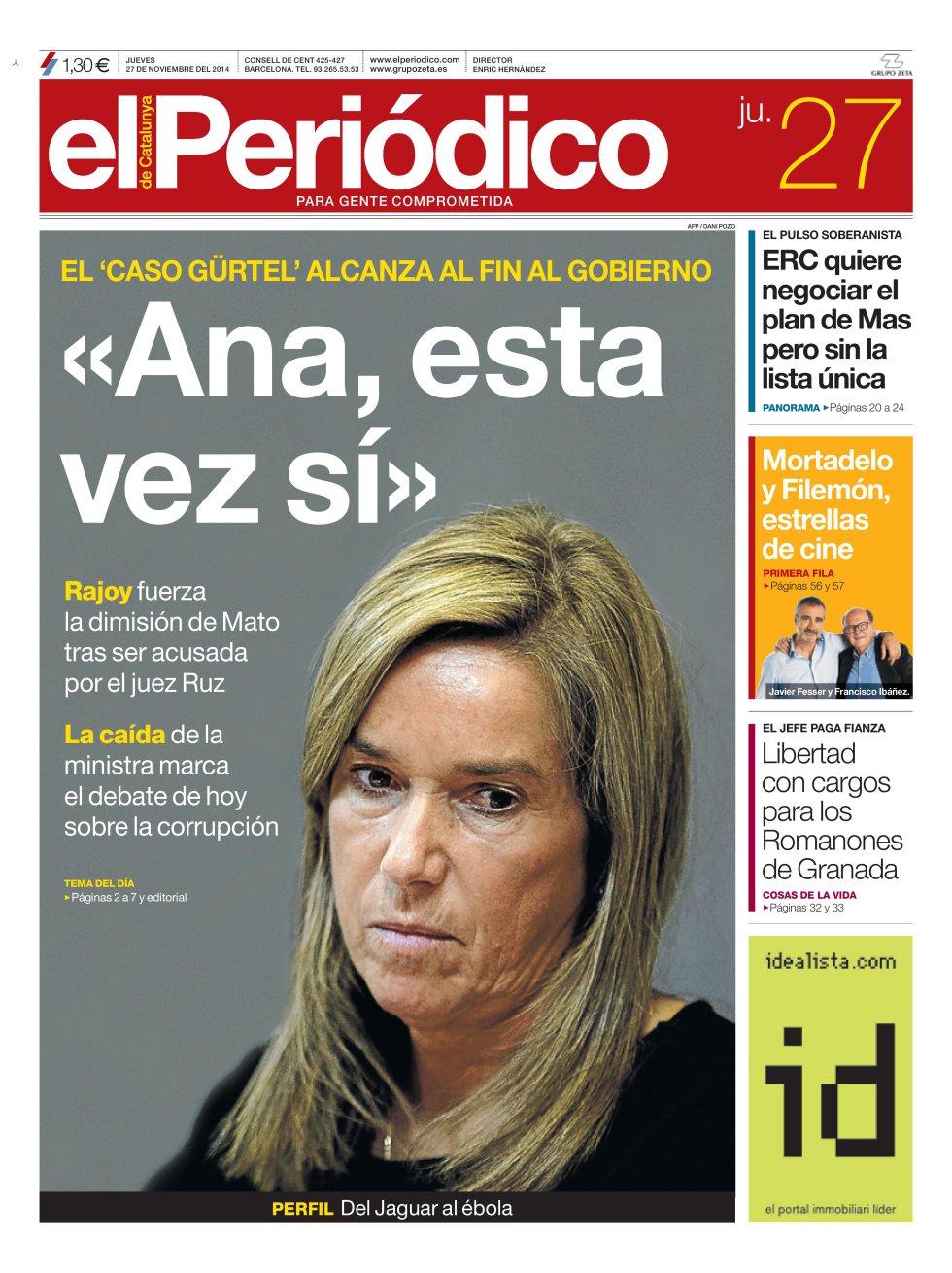Ana Mato dimite: así lo reflejan las portadas de los periódicos