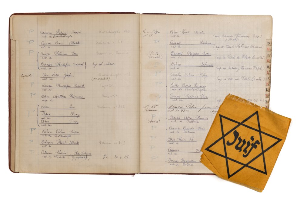 Libro de repertorio de documentos de nacionalidad y pasaportes concedidos a los judíos españoles de París por el Consulado.