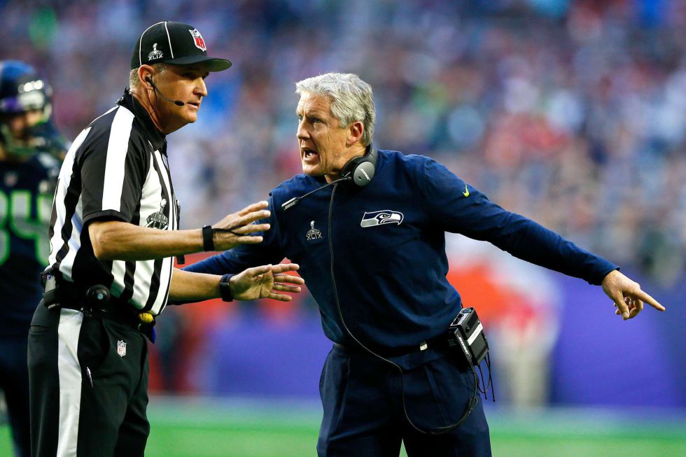 El entrenador jefe de los Seattle Seahawks. El entrenador jefe de los Seattle Seahawks.