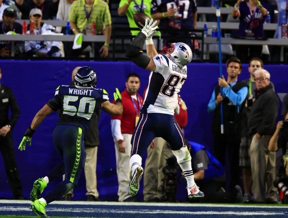 Rob Gronkowski hace el segundo touchdown de los Patriots. Rob Gronkowski hace el segundo touchdown de los Patriots.