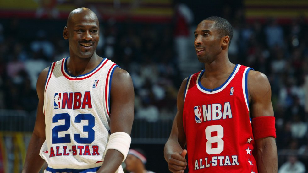 Michael Jordan y Kobe Bryant en 'All-Star' del año 2003 Michael Jordan y Kobe Bryant en 'All-Star' del año 2003