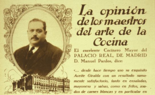 Anuncio de 'Aceite Giralda' facilitado por el catedrático Raúl Eguizábal, correspondiente a finales de los años 20 o principios de los años 30 del siglo XX.