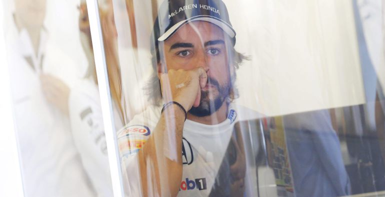 Fernando Alonso, en los segundos entrenamientos libres del GP de Gran Bretaña.