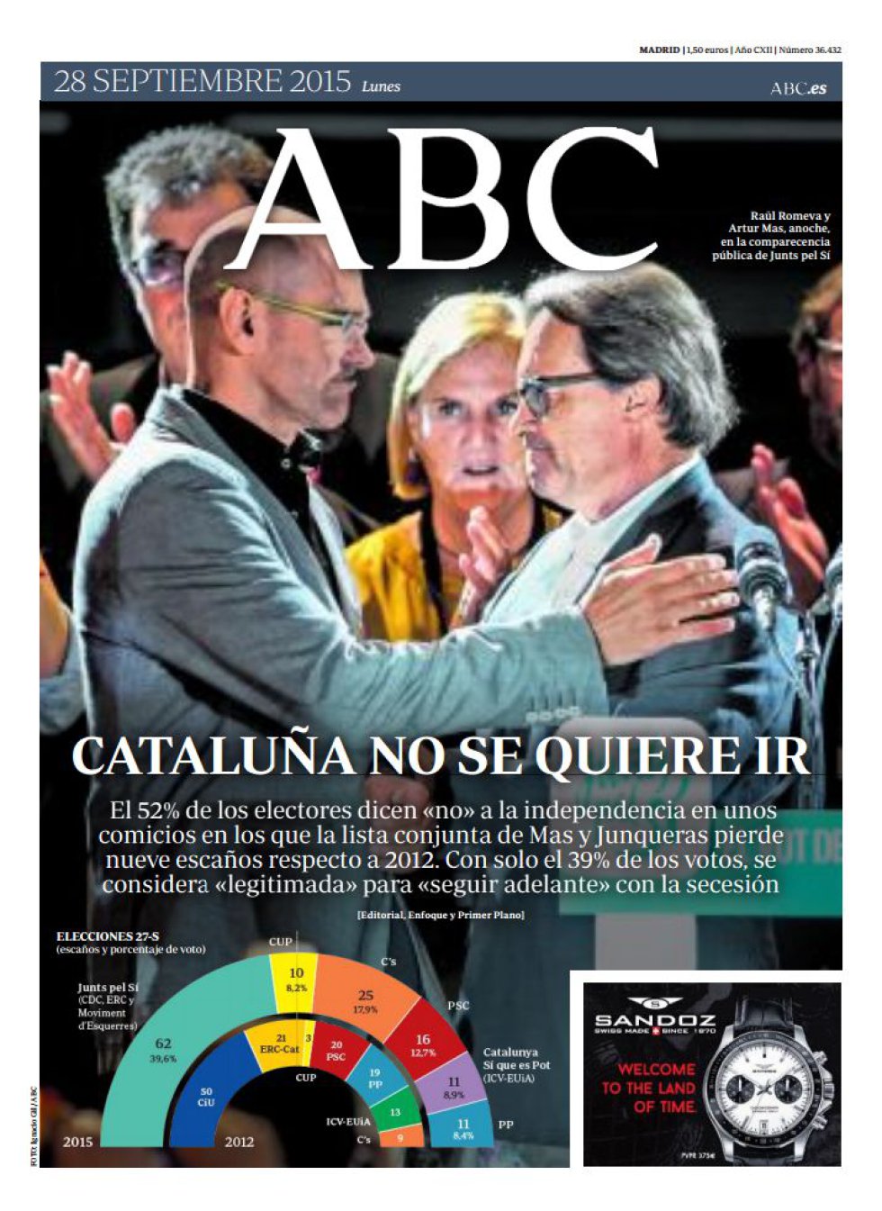 Las elecciones catalanas, en las portadas Las elecciones catalanas, en las portadas