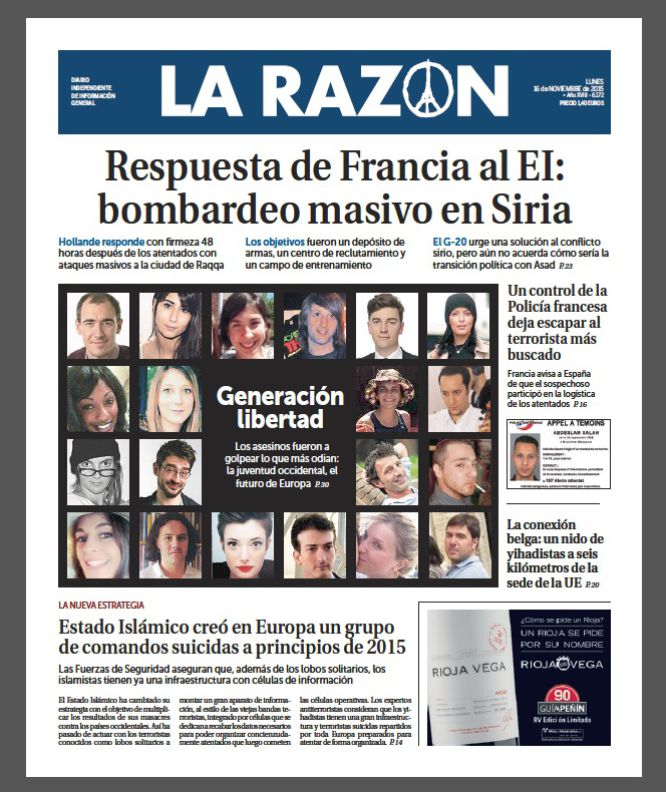 "Respuesta de Francia al EI: bombardeo masivo en Siria" "Respuesta de Francia al EI: bombardeo masivo en Siria"