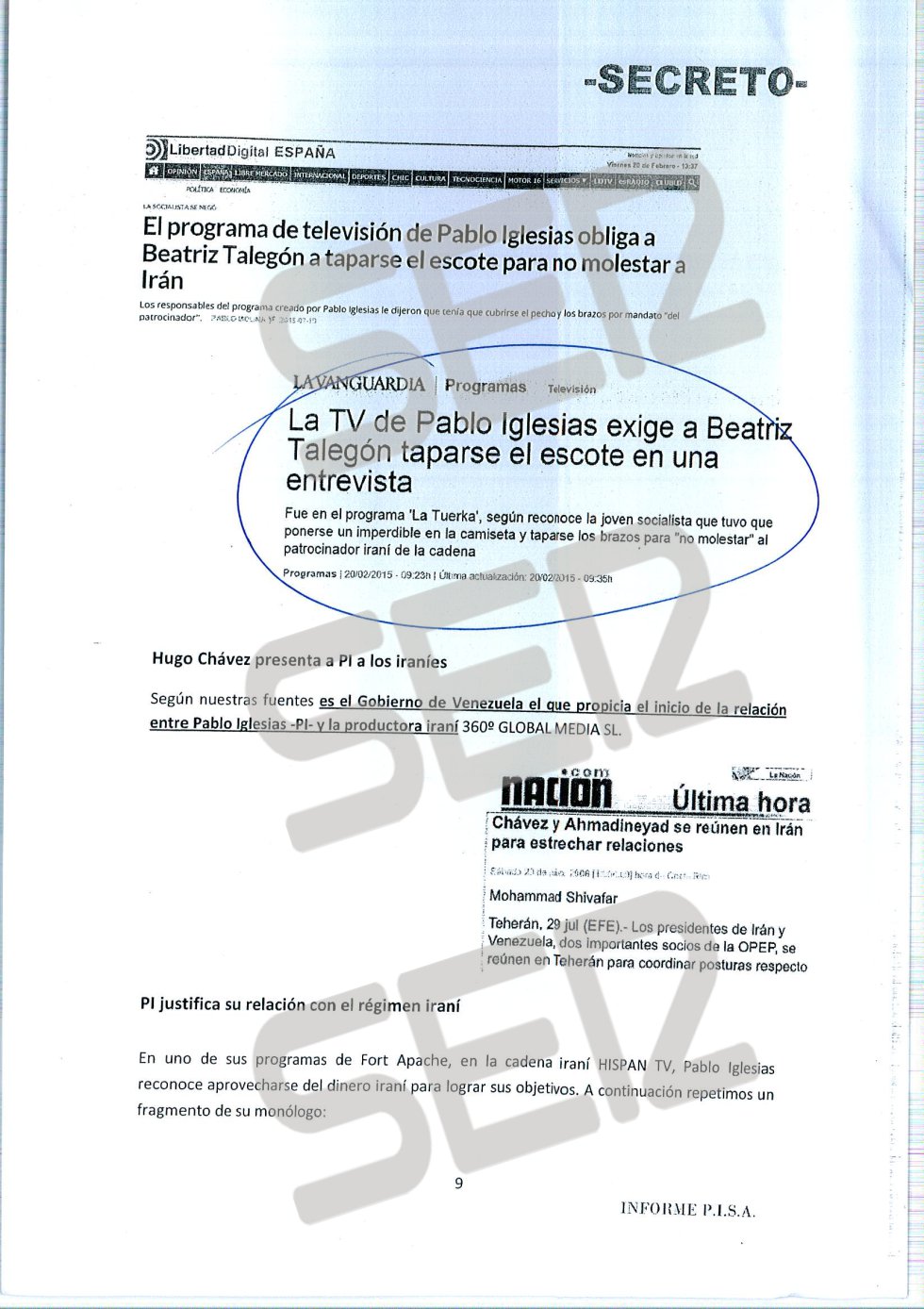'Informe PISA' (Pablo Iglesias S.A.) de la UDEF. 'Informe PISA' (Pablo Iglesias S.A.) de la UDEF.