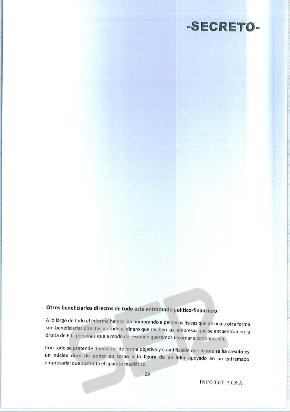 'Informe PISA' (Pablo Iglesias S.A.) de la UDEF. 'Informe PISA' (Pablo Iglesias S.A.) de la UDEF.