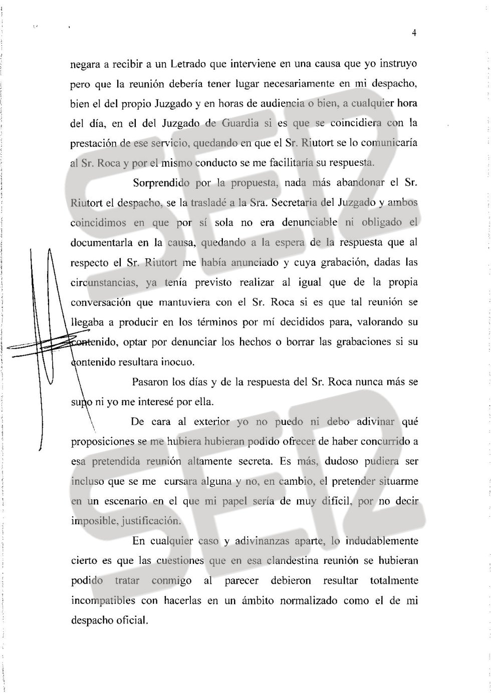 Carta íntegra de José Castro a Santiago Pedraz (página 4/6). Carta íntegra de José Castro a Santiago Pedraz (página 4/6).