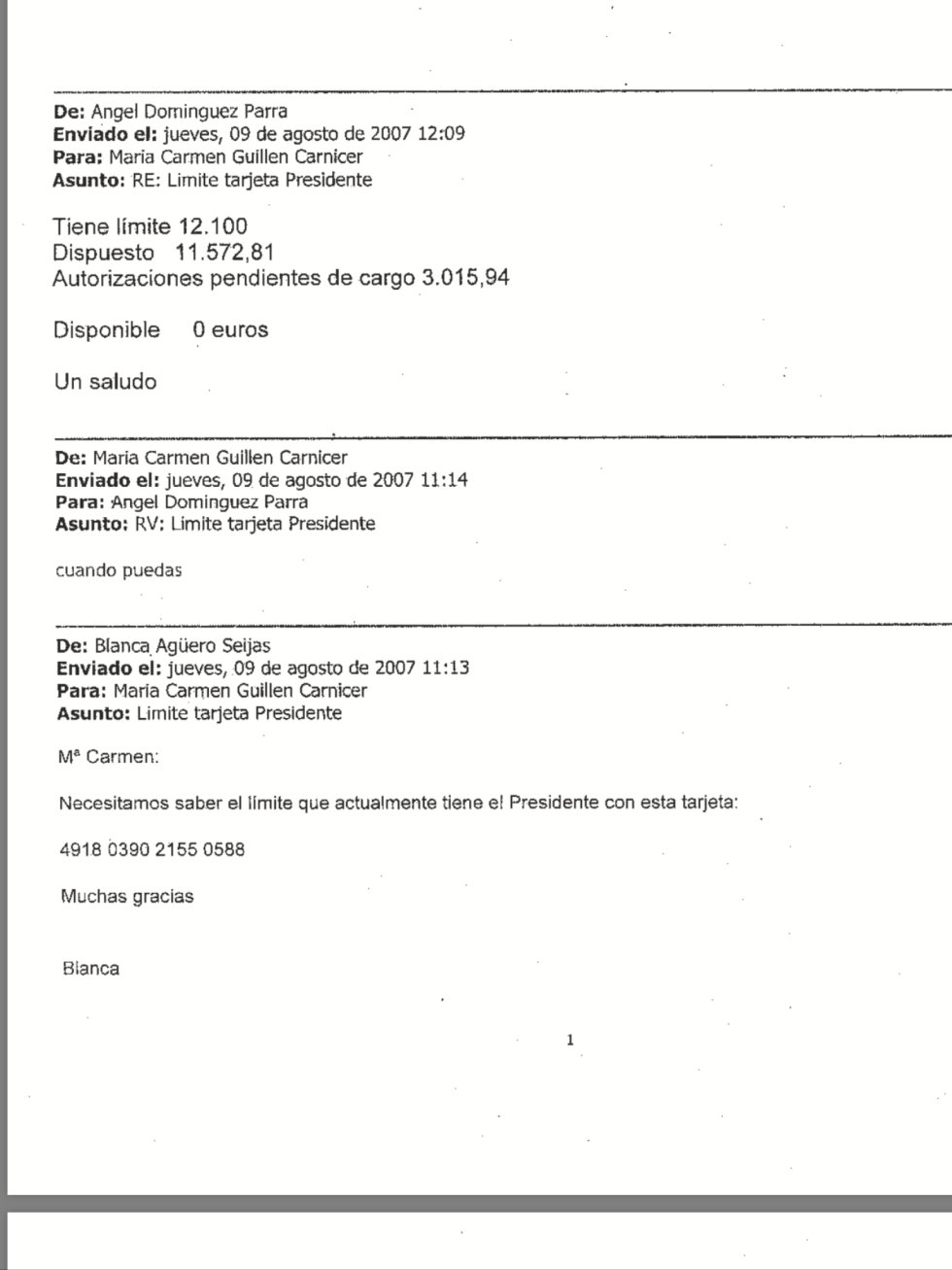 Correos de Bankia sobre el descontrol y despilfarro de las tarjetas black Correos de Bankia sobre el descontrol y despilfarro de las tarjetas black