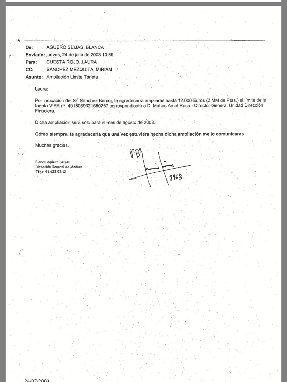 Correos de Bankia sobre el descontrol y despilfarro de las tarjetas black Correos de Bankia sobre el descontrol y despilfarro de las tarjetas black