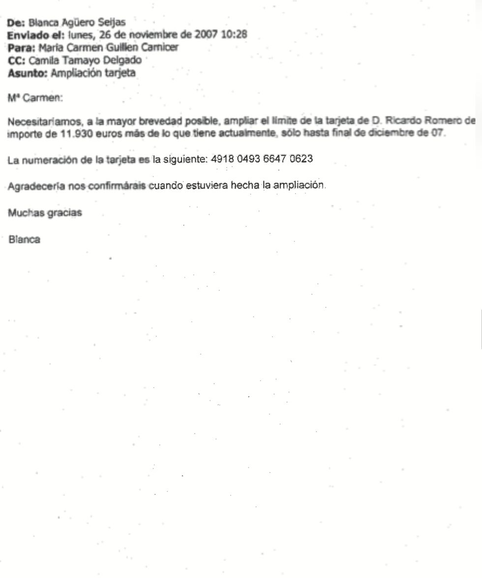 Correos de Bankia sobre el descontrol y despilfarro de las tarjetas black Correos de Bankia sobre el descontrol y despilfarro de las tarjetas black