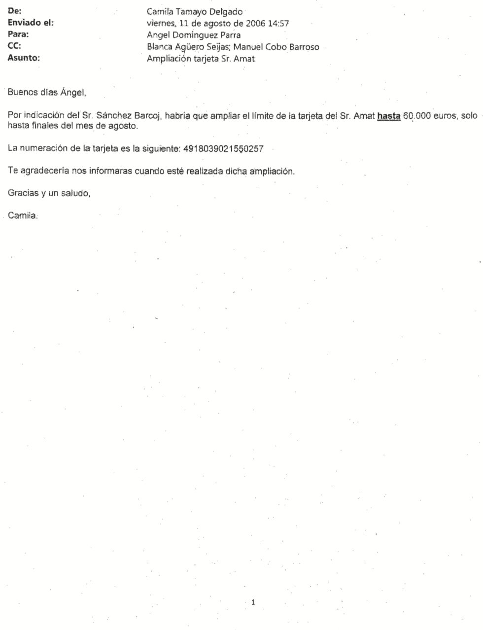 Correos de Bankia sobre el descontrol y despilfarro de las tarjetas black Correos de Bankia sobre el descontrol y despilfarro de las tarjetas black