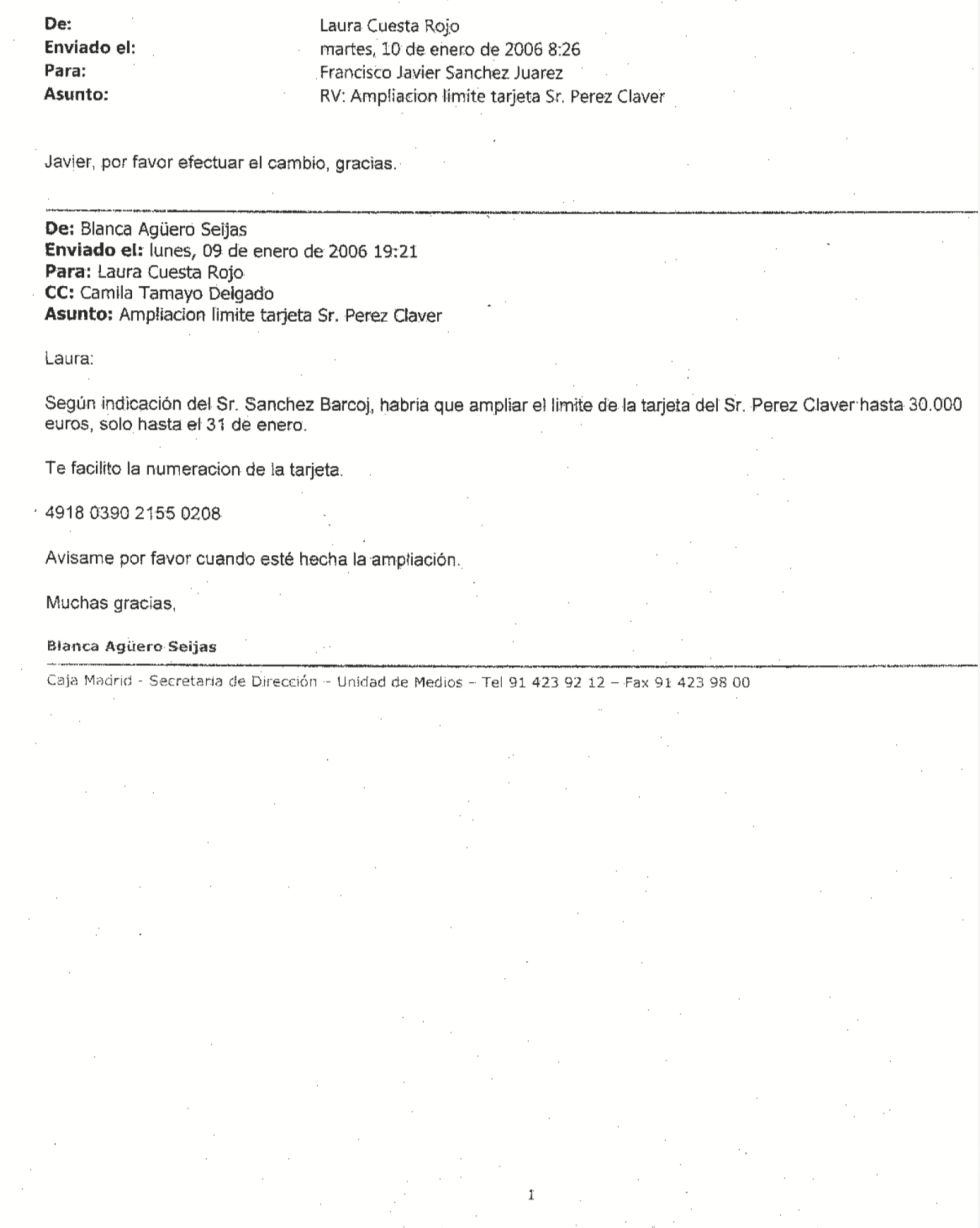 Correos de Bankia sobre el descontrol y despilfarro de las tarjetas black Correos de Bankia sobre el descontrol y despilfarro de las tarjetas black