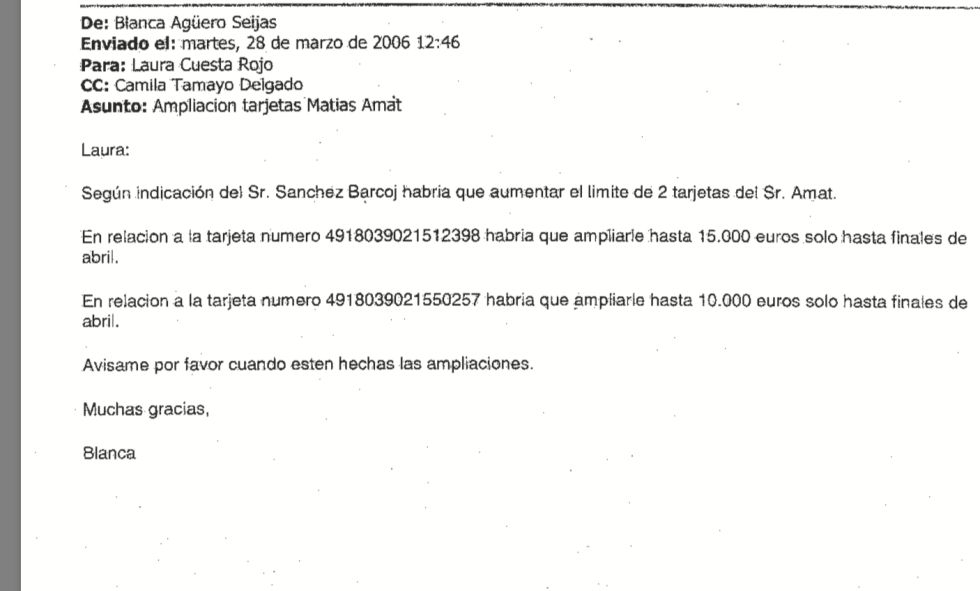 Correos de Bankia sobre el descontrol y despilfarro de las tarjetas black Correos de Bankia sobre el descontrol y despilfarro de las tarjetas black