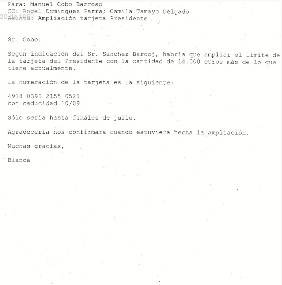 Correos de Bankia sobre el descontrol y despilfarro de las tarjetas black Correos de Bankia sobre el descontrol y despilfarro de las tarjetas black