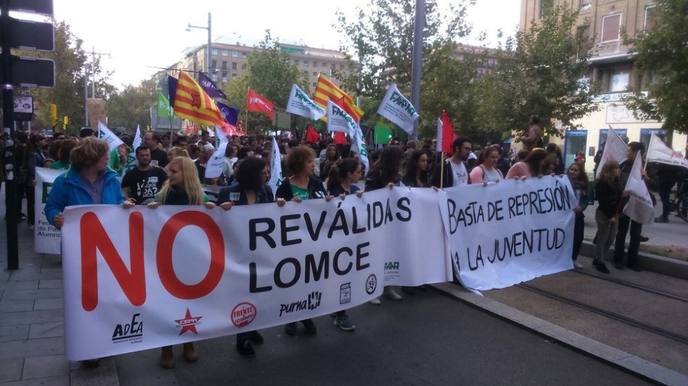 Protestas de estudiantes en Zaragoza. Protestas de estudiantes en Zaragoza.