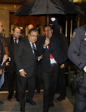 El ministro del Interior, Juan Ignacio Zoido, a su salida del hotel Villa Real