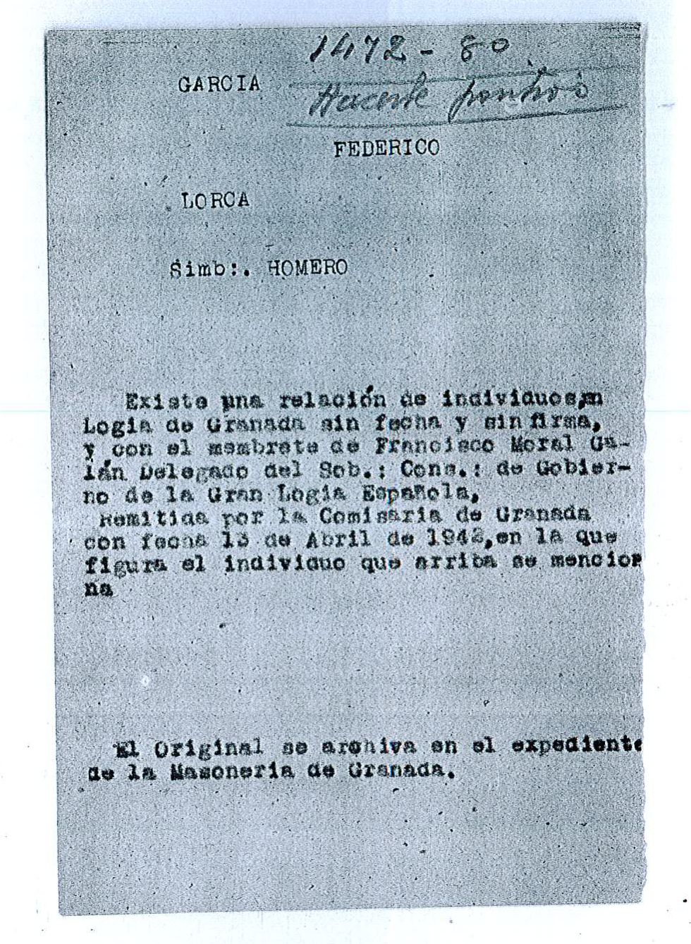 Los documentos de la investigación sobre Federico García Lorcatras su muerte Los documentos de la investigación sobre Federico García Lorcatras su muerte