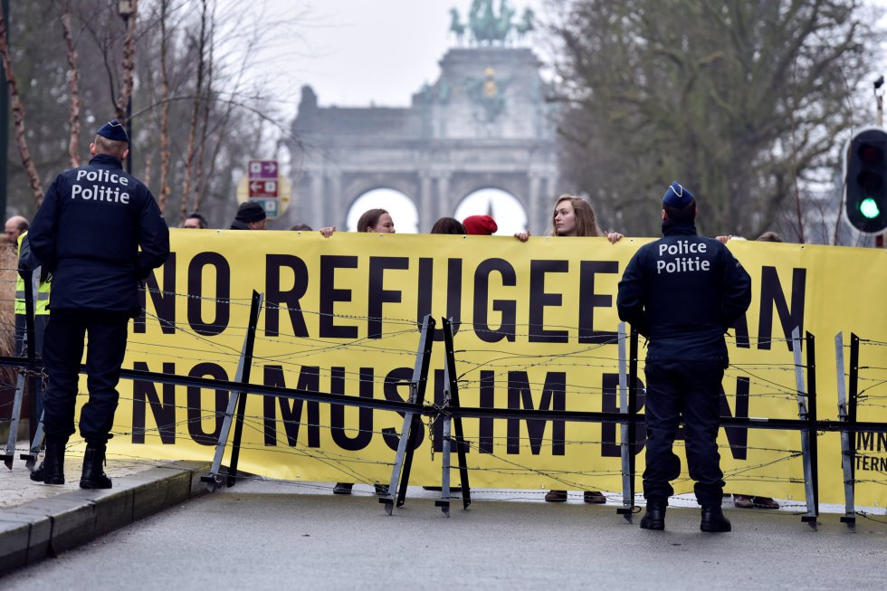 Críticas a la política migratoria de Donald Trump en Bruselas. Críticas a la política migratoria de Donald Trump en Bruselas.