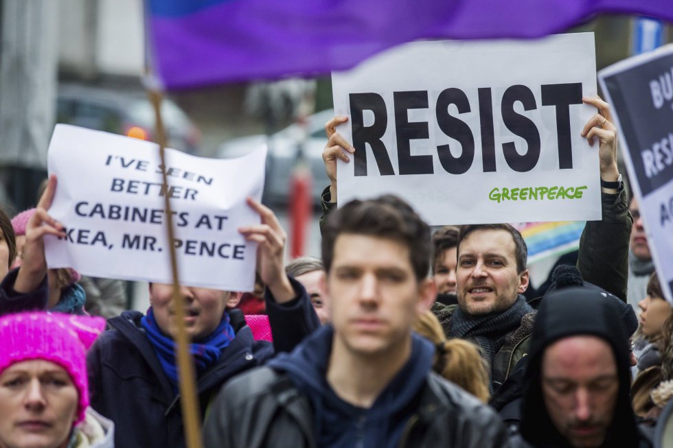 Los ecologistas, también presentes en las protestas. Los ecologistas, también presentes en las protestas.