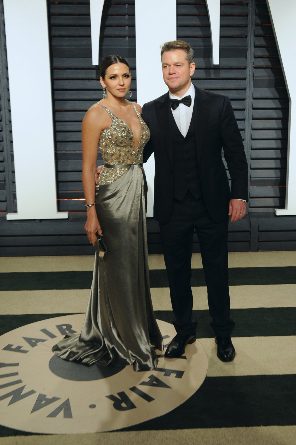 Luciana Barroso y el actor Matt Damon en la fiesta de Vanity Fair. Luciana Barroso y el actor Matt Damon en la fiesta de Vanity Fair.