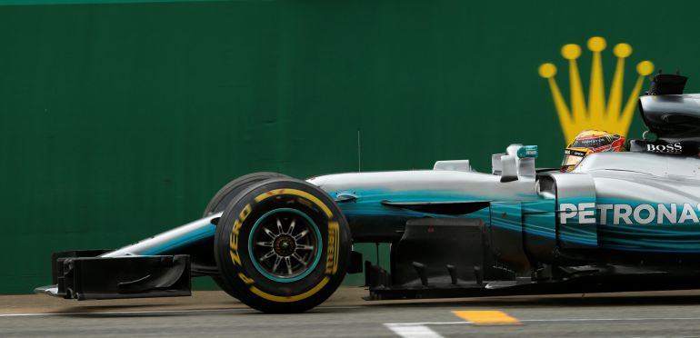 Lewis Hamilton durante el GP de Gran Bretaña