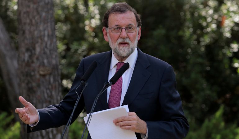 Comparecencia de Mariano Rajoy el pasado 7 de agosto.