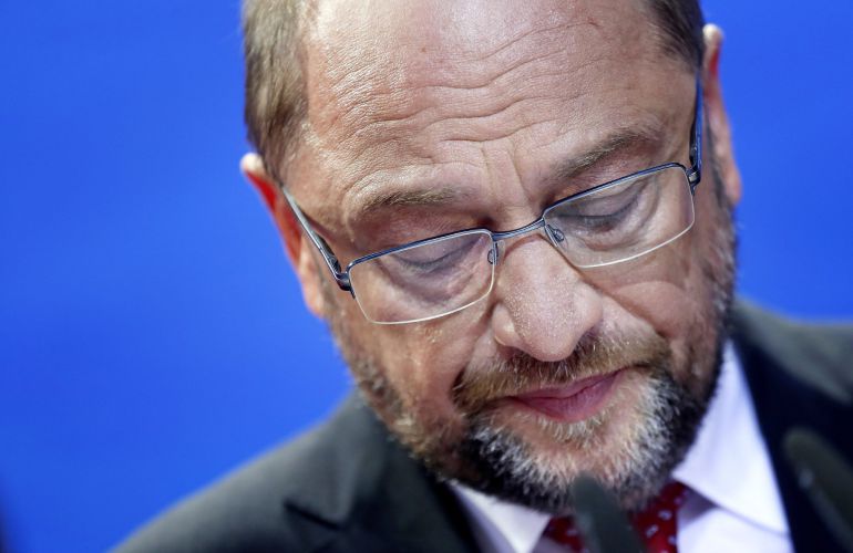 El candidato del SPD a las elecciones alemanas, Martin Schulz, reconoce la derrota de su partido en los comicios.
