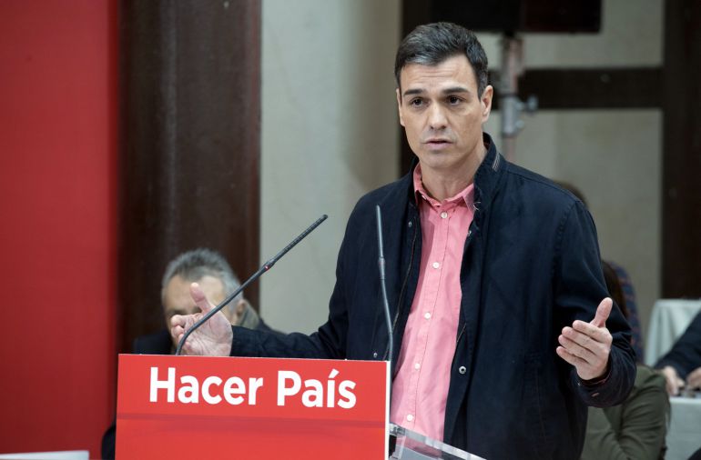 El secretario general del PSOE, Pedro Sánchez, durante su intervención eb el comité federal del PSOE, el 17 de febrero 