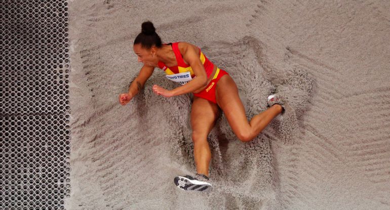 Ana Peleteiro competes during the Women’s Triple Jump Final  