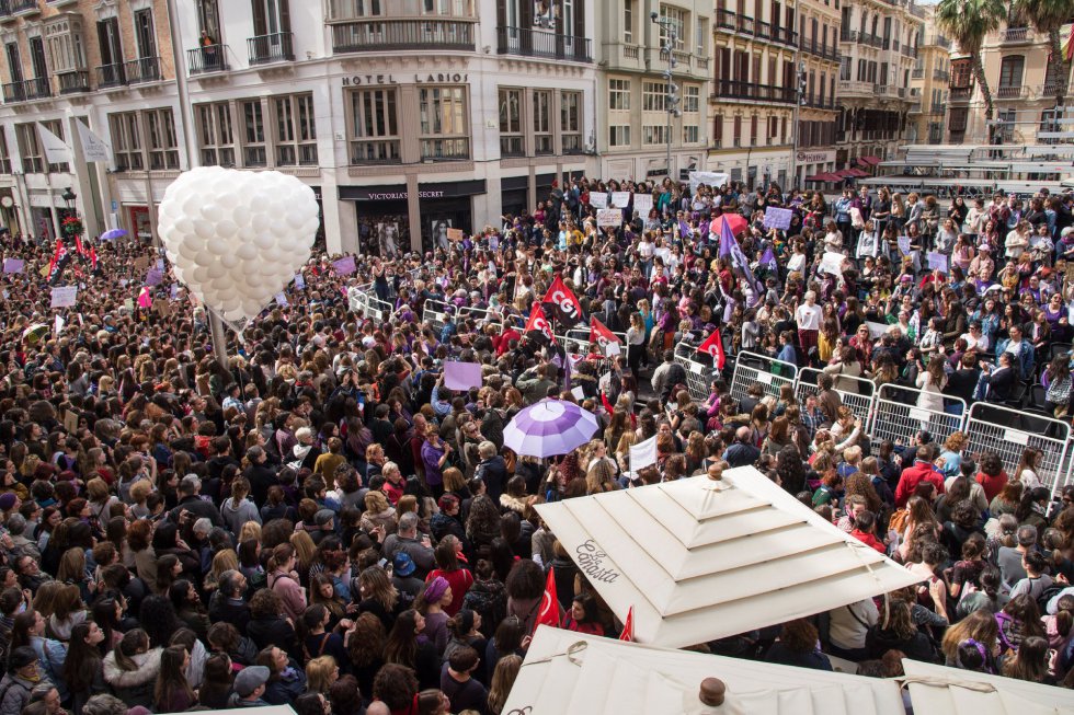 La concentración en Málaga con motivo de la huelga feminista. La concentración en Málaga con motivo de la huelga feminista.