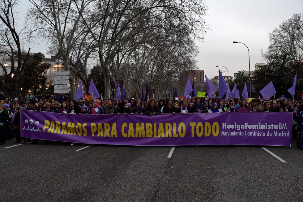 Cabecera de la marcha en Madrid. Cabecera de la marcha en Madrid.