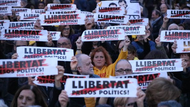 Manifestantes piden la libertad de 'los Jordis' el 16 de marzo