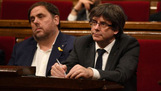 Junqueras y Puigdemont en una imagen de archivo en el Parlament