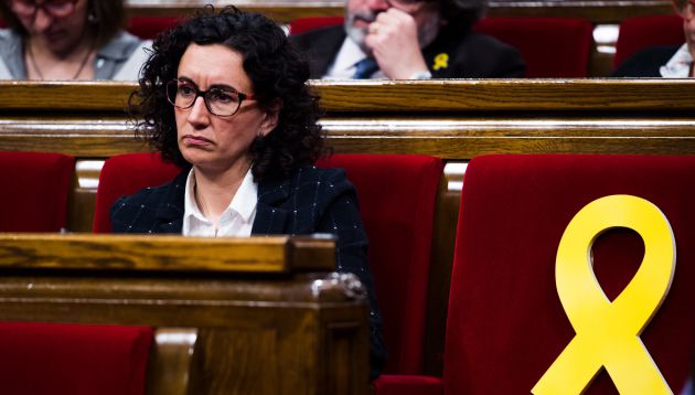 Marta Rovira ayer en el Parlament catalán