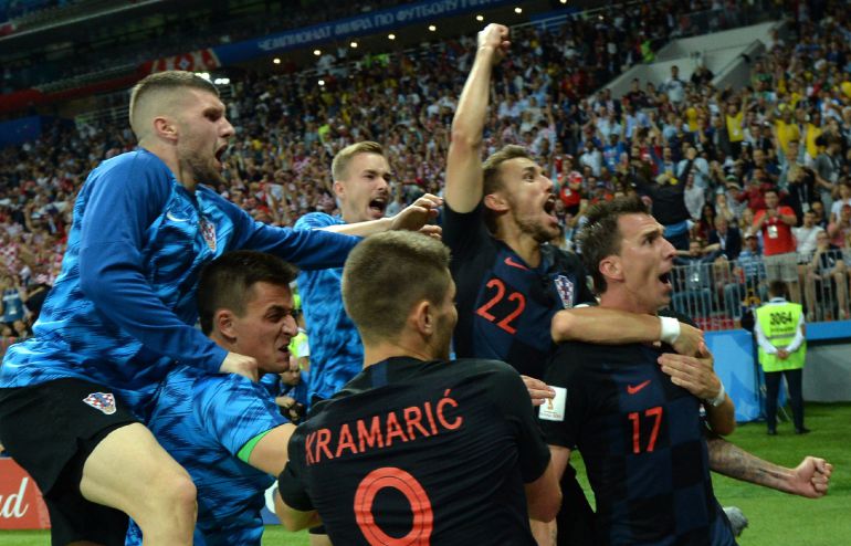 Celebración de Croacia en el segundo gol 