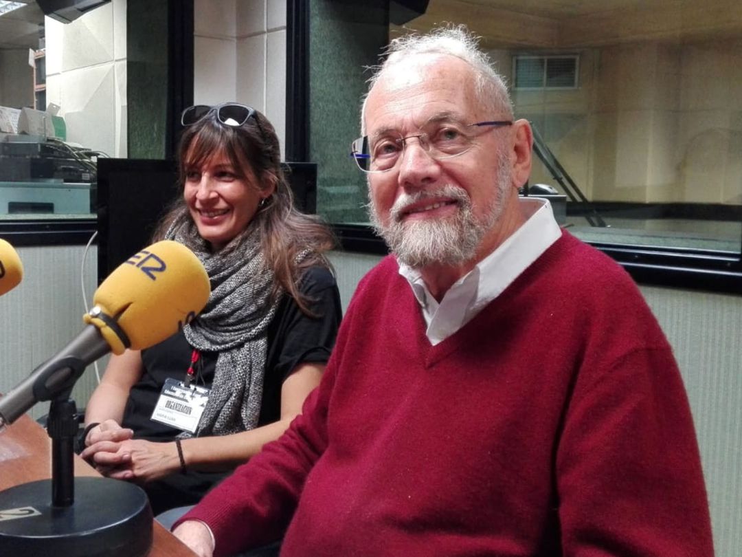 Enríque Martínez Reguera e Inés Illán en los estudios de Radio Zamora 