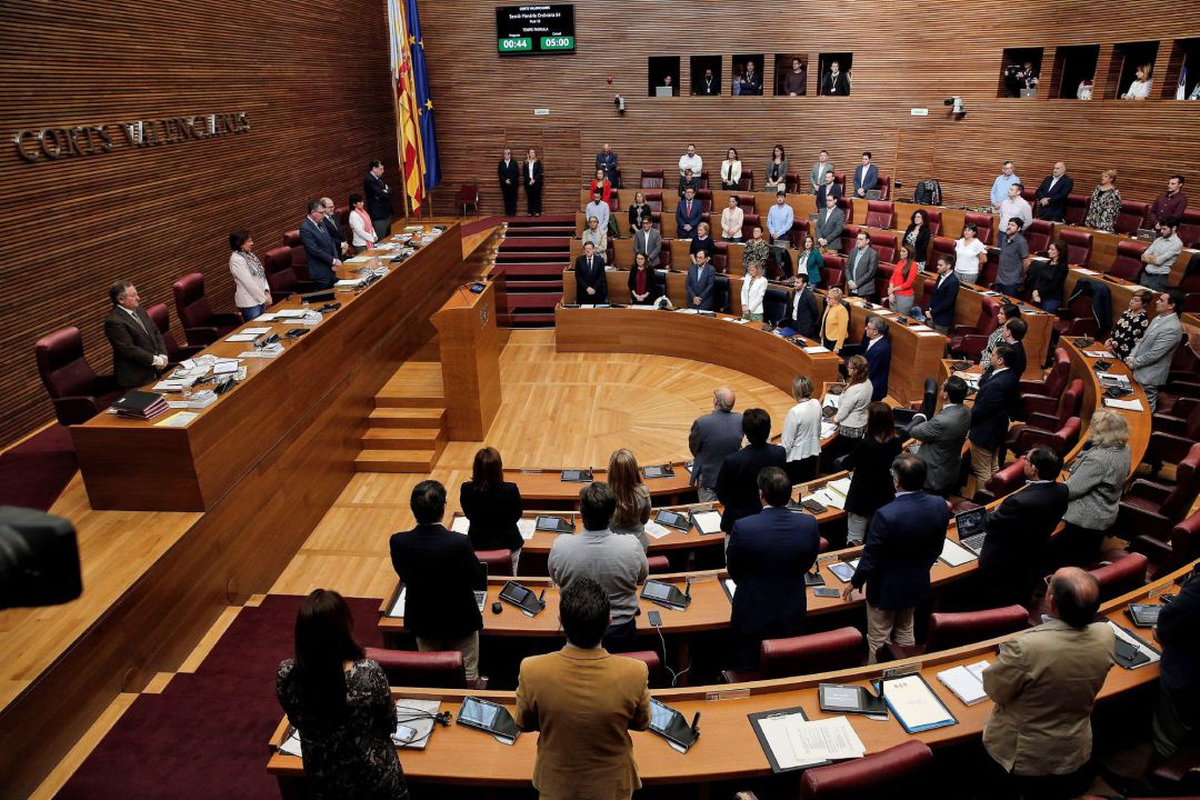 El pleno de Les Corts Valencianes ha guardado este jueves un minuto de silencio en recuerdo de la exministra socialista Carmen Alborch y de la exdiputada autonómica de este mismo partido Mercedes Sanchordi, recientemente fallecidas.