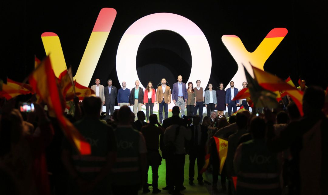 Santiago Abascal lidera una reunión de VOX