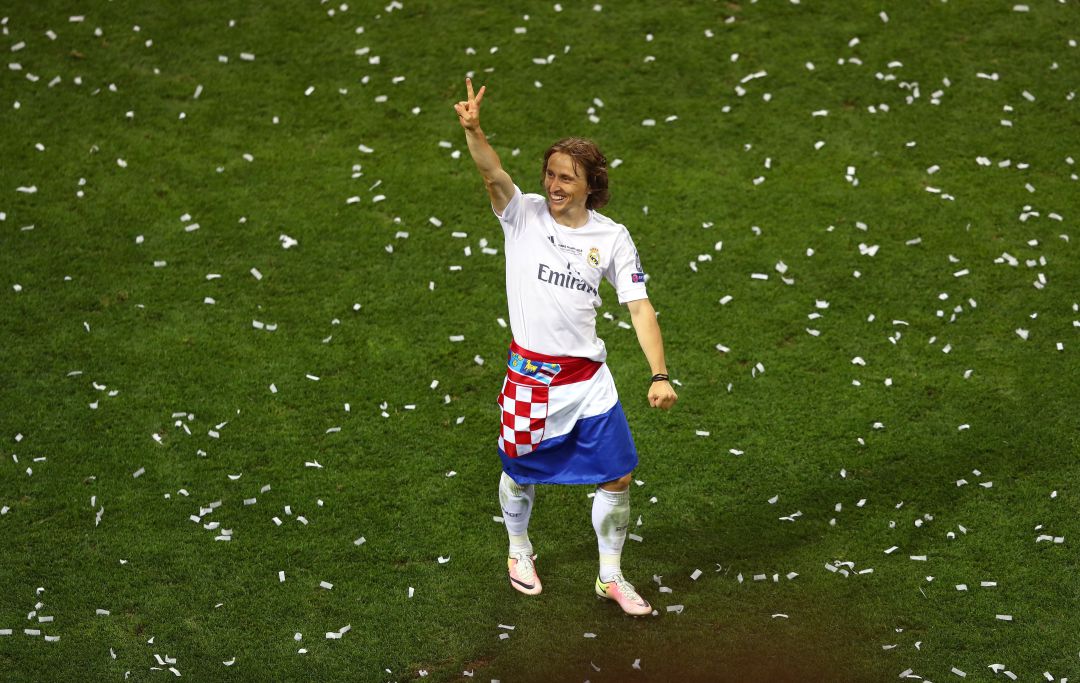 Modric, sonriente tras ganar la Champions, este pasado mes de junio