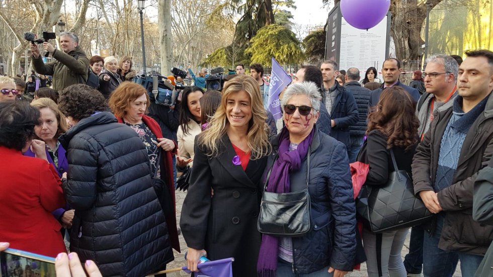 Begoña Gómez, la mujer del presidente del Gobierno, Pedro Sánchez. En la manifestación del 8M Begoña Gómez, la mujer del presidente del Gobierno, Pedro Sánchez. En la manifestación del 8M