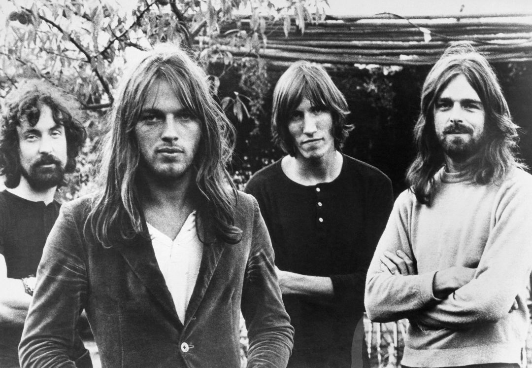 Nick Mason, Dave Gilmour, Roger Waters y Rick Wright en una fotografía de 1973