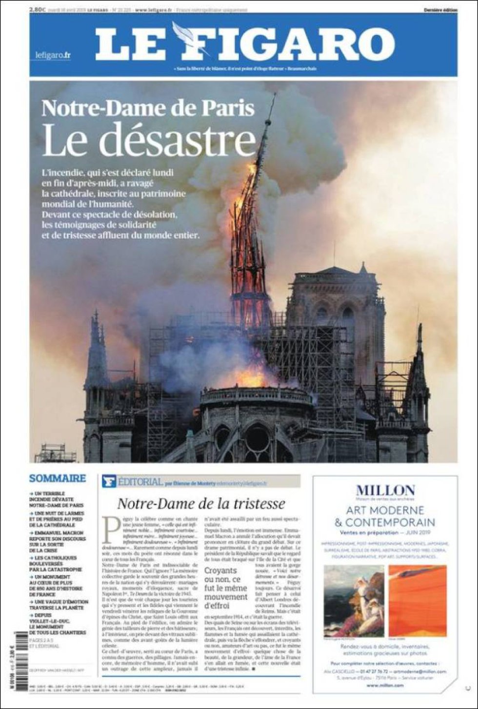 'El desastre', titula el diario francés 'Le Figaro' 'El desastre', titula el diario francés 'Le Figaro'