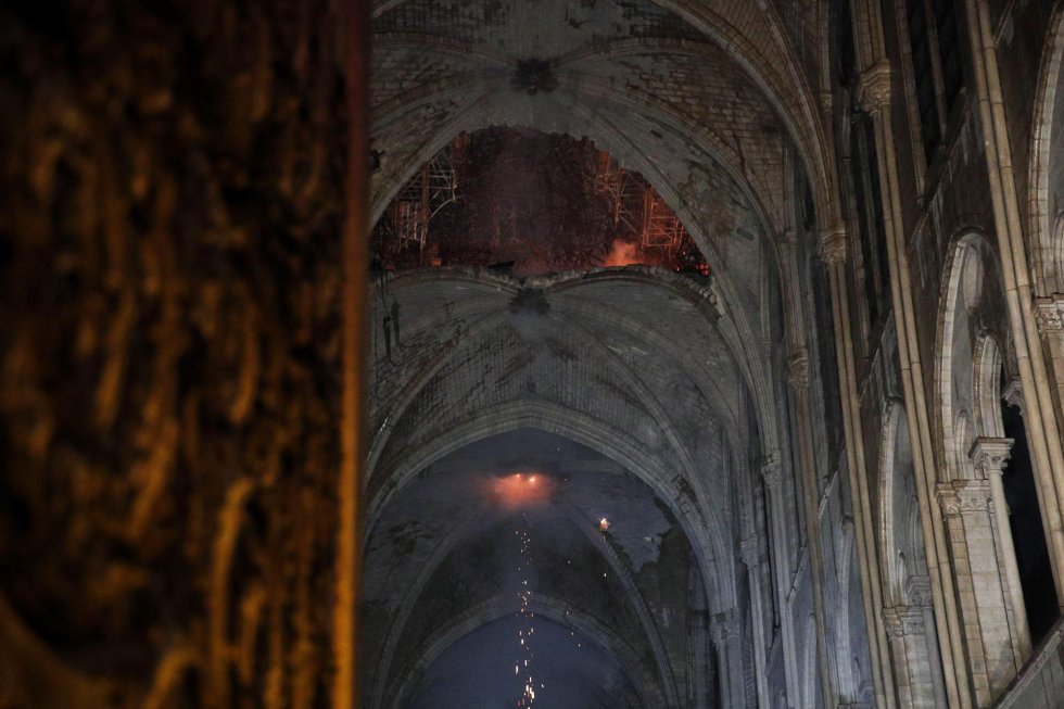 Vista del techo de la catedral de Notre Dame este lunes, en París (Francia). Vista del techo de la catedral de Notre Dame este lunes, en París (Francia).