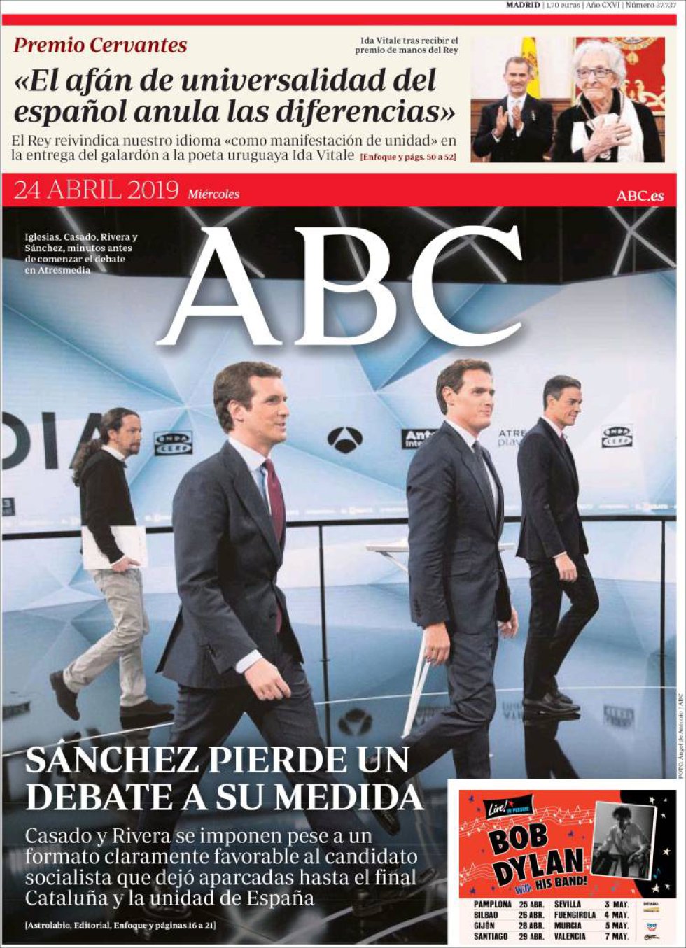 Portada del diario ABC Portada del diario ABC