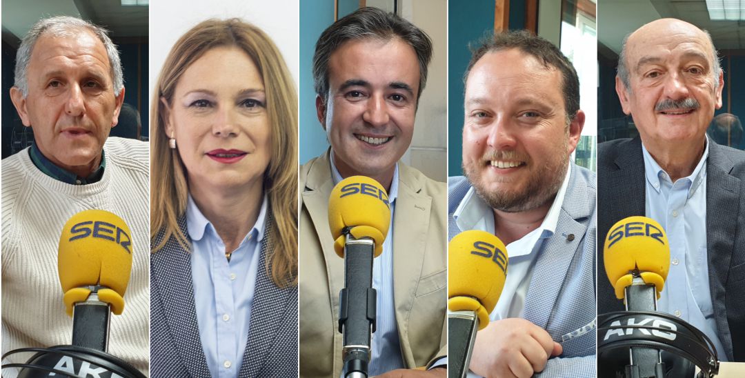 Los diputados electos por Cantabria Luis Santos Clemente (PSOE), María Jesús Calva (PSOE), Diego Movellán (PP),  Rubén Gómez (Ciudadanos) y José María Mazón (PRC).