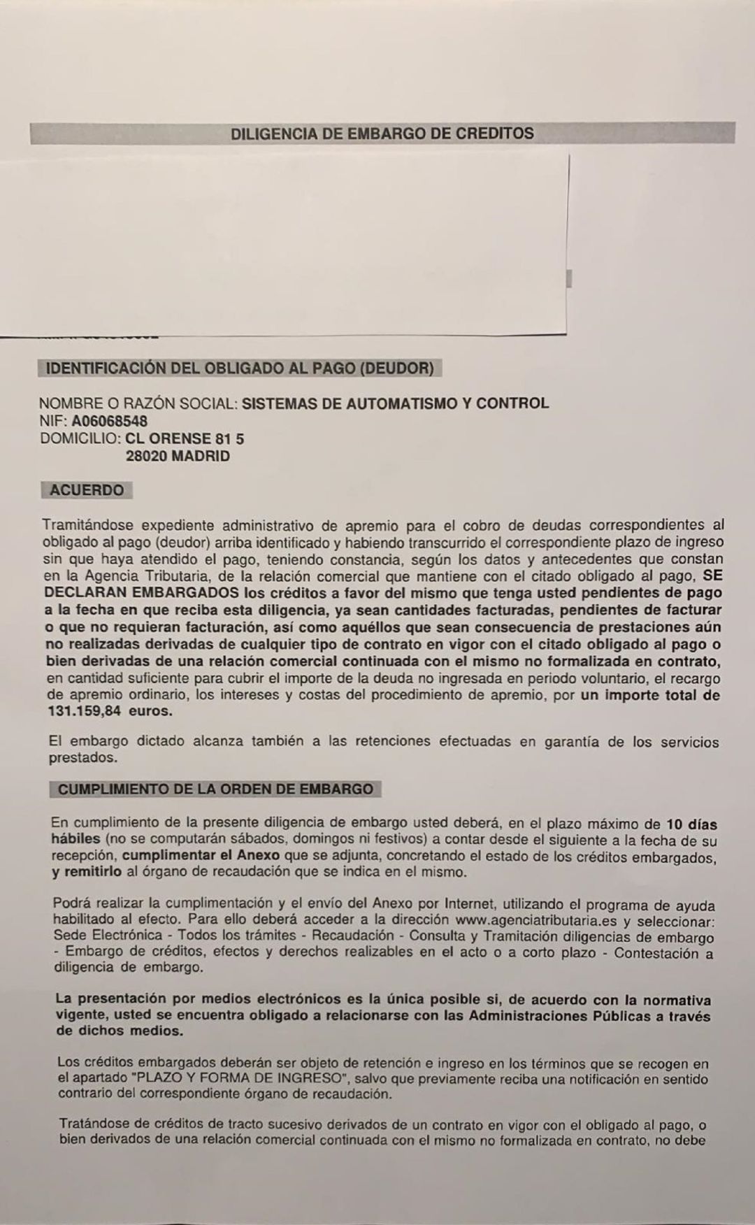 Embargada la concesionaria del servicio del agua de 