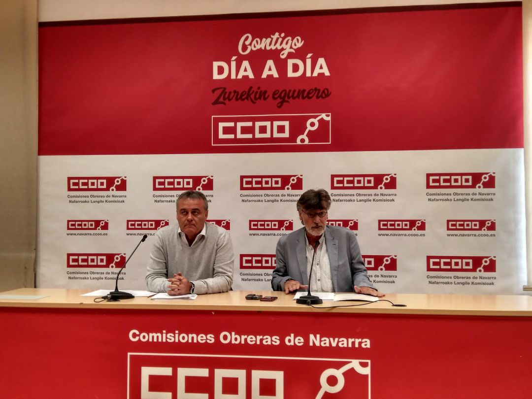 Alfredo Sanz, secretario de acción sindical, y Chechu Rodríguez, secretario general de CCOO