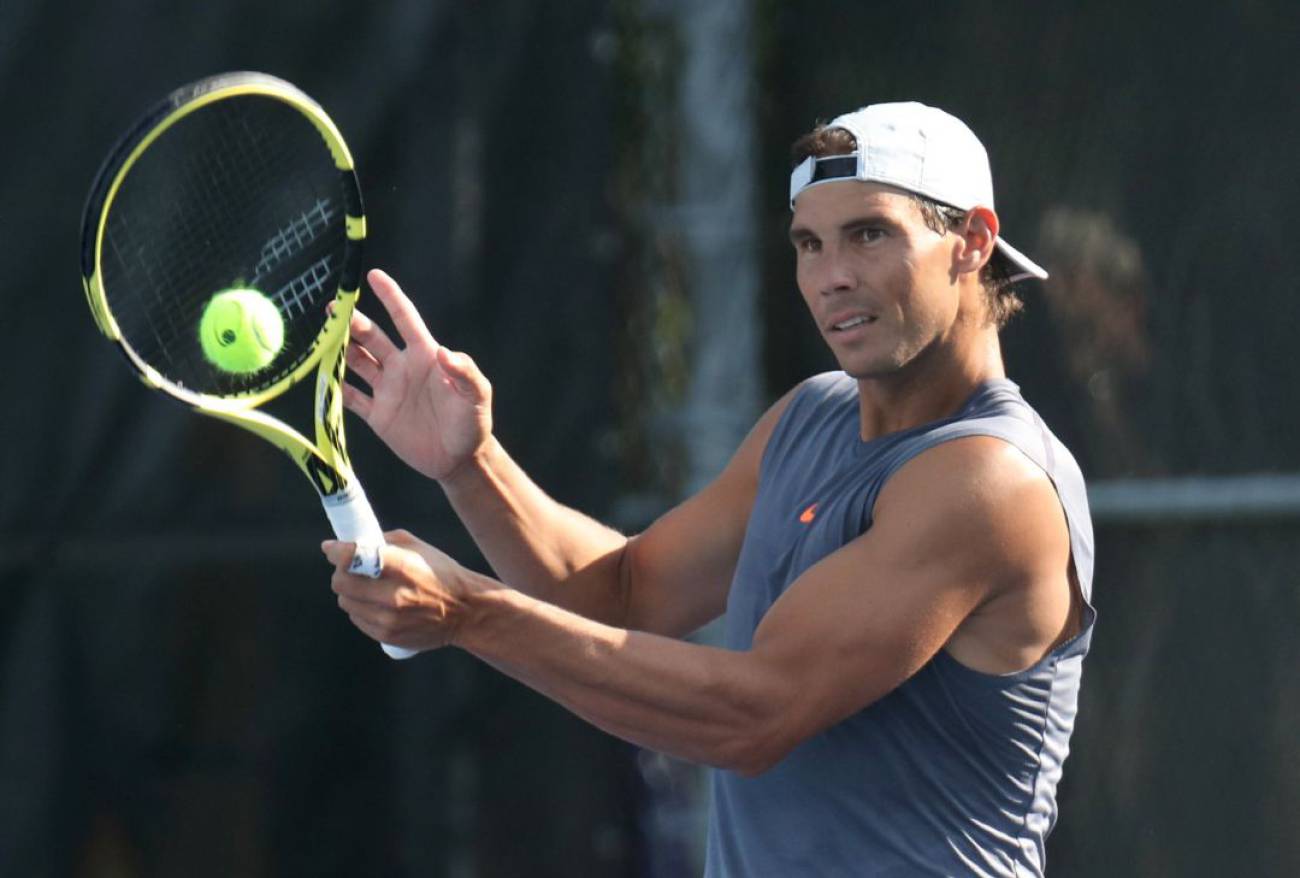 Nadal durante un entrenamiento en Montreal. 